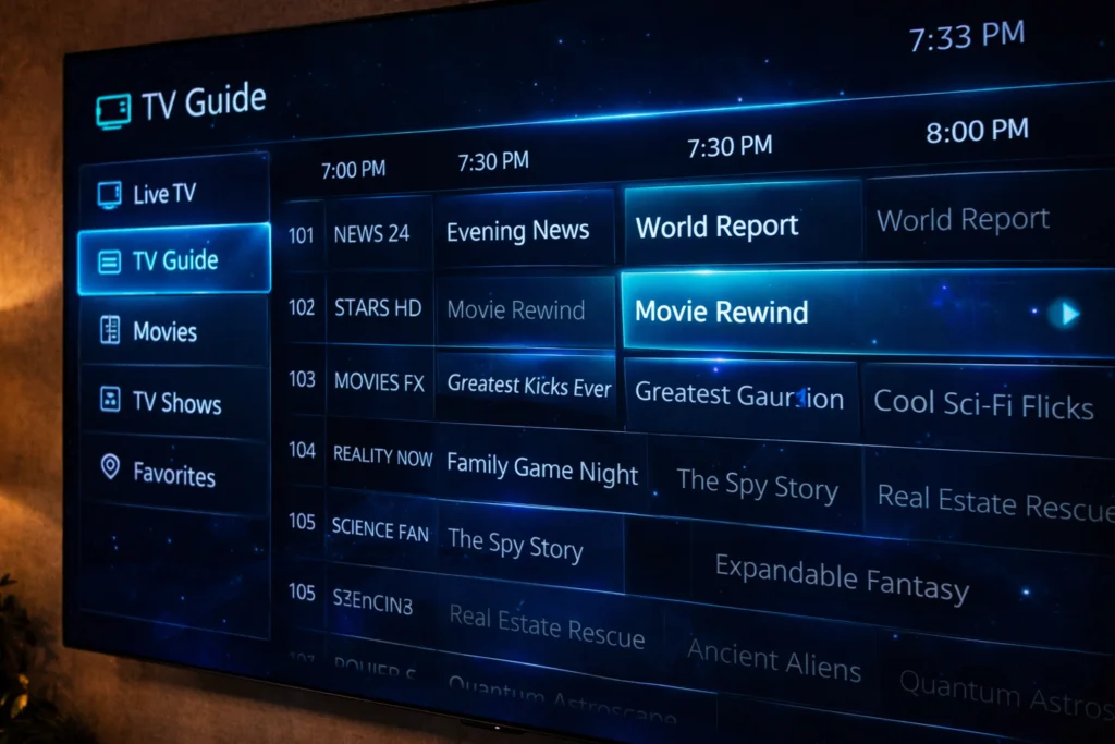 OTT Navigator EPG-visning